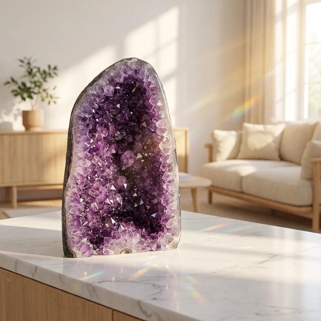 Natural Amethyst Geode Cathedral Slab Hero