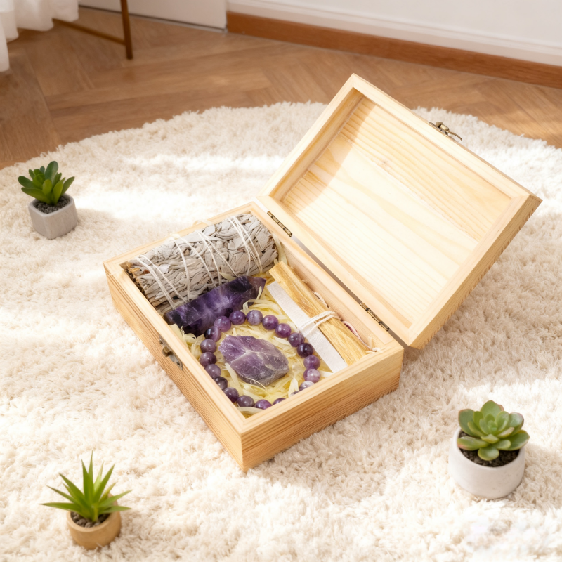 Calm Ritual Box — Sage, Selenite & Amethyst
