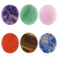 Six color worry stone slices including amethyst rose quartz aventurine jasper tigers eye sodalite